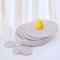 Art PineCone's Woven Cotton Rope Round Placemats Set of 4 with Holder Included, Non-Slip, and Heat Resistant Shabby Chic Placemats (Gray Stripe, 13 inch Plus Coaster)