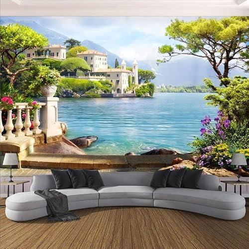 Papier Peint Intissé 350 x 256 cm paysage de la côte nordique Panoramique Image Photo Murale Wallpaper pour Salon Chambre restaurant Chambre d’enfants Décoration Murale