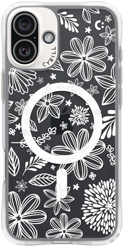 CYRILL von Spigen UltraSheer Mag Muster Hülle Kompatibel mit iPhone 16 (2024) - White Florals