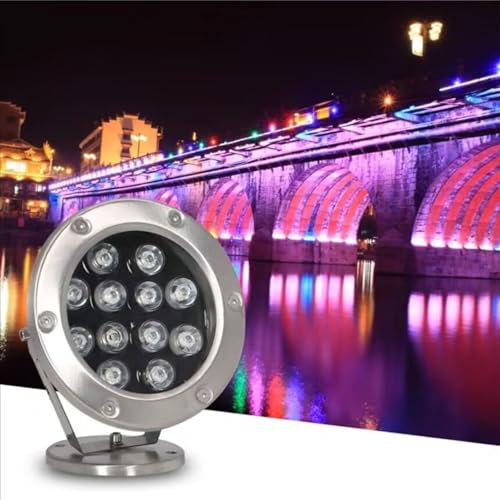 LED Springbrunnen - LED Unterwasser Strahler Gartenstrahler 24V IP68 Wasserdicht Poolscheinwerfer Edelstahl Winkel Einstellbarer Winkel LED Unterwasser Licht für Teich Brunnen Pool (Green Lighh