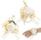 KALIONE 2 Stück Blume Handgelenk Corsage Boutonniere Set Boutonniere Hochzeit Rose Bräutigam Boutonniere Künstlichem Anstecksträußchen Hochzeit Blumen Accessoires Abschlussball Anzug Dekor