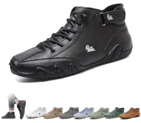 Botas Altas Italianas Hechas A Mano Unisex Zapatos Beck Minimalistas Al Aire Libre Zapatos Descalzos Informales Antideslizantes Transpirables for Caminar Senderismo Conducir Botas Chukka(negro,43 EU)