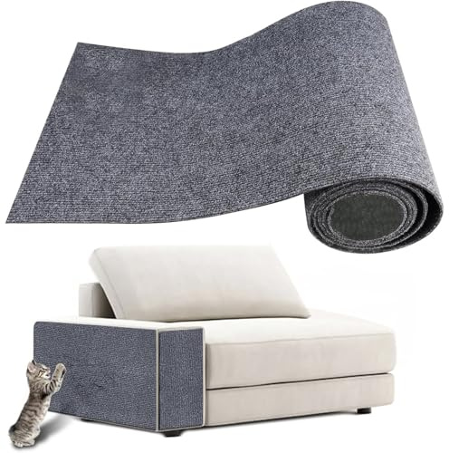Selbstklebende Kratzschutzmatte für Sofa & Wand, 40x200 cm kratzschutz Sofa Katze- Trimmbarer Schutz gegen Katzenkratzer DIY Krallen KatzenteppichK (Hellgrau, 40 * 200cm)