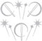 D'étoile de Lune Pinces À Cheveux Barrettes Forme Épingle à Cheveux étoile Strass Accessoires pour Femmes Fille Coiffure Décoration Argent 9 Pièces