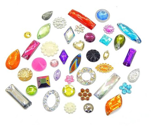 1000 Stück Acryl-Nähkristalle Nähschmucksteine Bunt Schmuck-Edelsteine mit Löchern, gemischte flache Kunstharz-Strasssteine, geeignet für Kleidung Kunsthandwerk Nähdekoration DIY-Dekoration Handwerk