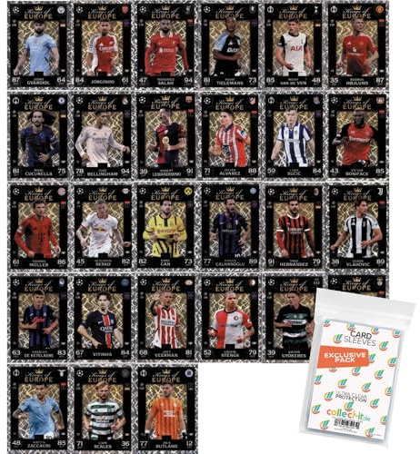 Bundle mit Match Attax Champions League 2024/25 EXTRA - Trading Cards - Alle 27 Kings of Europe Karten + Exklusive Collect-it Hüllen