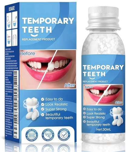 Temporary Tooth Filling Repair Kit – Emergency Dental Repair for Missing, Broken, Cracked Teeth | Moldable Filling Beads for Denture & Fake Teeth | Quick Temporary Fix Solution