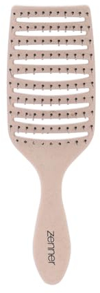 Zenner Paddle Haarbürste mit Weizenfasern und flexiblen Nylonstiften | Große Kissenbürste mit flexiblen Nylonstiften, zum Entwirren von nassem und trockenem Haar, auch für Extensions