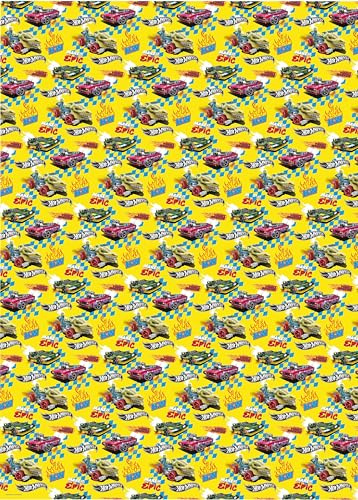 Geschenkpapier mit heißen Rädern, 2 Bögen, 2 Geschenkanhänger, Geburtstagsgeschenkpapier