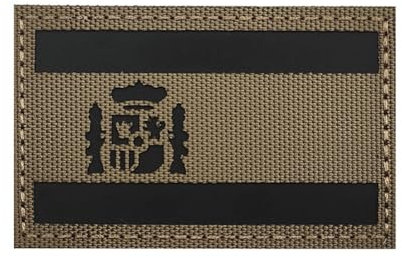 Parche reflectante de bandera de España, infrarrojos, infrarrojos, táctico, bordado, parches de gancho, emblema de Badages caqui, para coser en bolsos, sombreros, chaquetas, uniformes, hombros