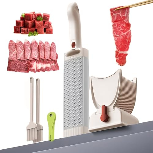 Manual Meat Slicer Stainless Steel Kitchen Tool with Adjustable Thickness for Home Cooking BBQ Hot Pot