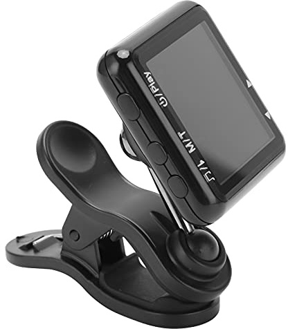 Yctze Präzises, Wiederaufladbares, Ansteckbares Gitarren-Metronom-Stimmgerät für Violine, Bass, Ukulele – MT90R mit LCD-Display, Vibrations-Tonabnehmer und USB-Aufladung (MT90R)