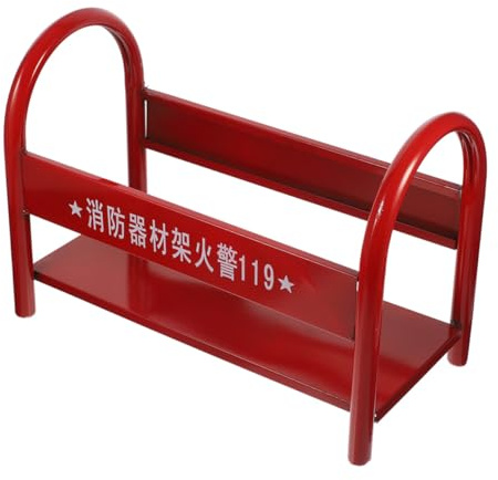 FONDOTIN Soporte de Hierro para Extintor de Polvo Rojo de 4 Kg Base Reforzada para 2 Extintores de 2-4 Kg Soporte de Suelo Estable para Almacenamiento Organizado y Seguridad contra