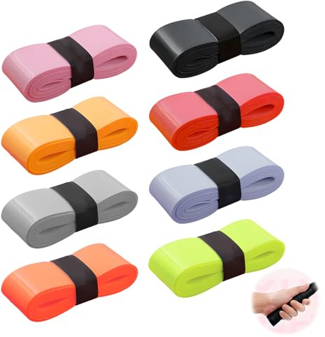 8 Stück Griffband Anti-Rutsch Overgrip Badminton Grip, Mehrfarbige Schlägergriffbänder mit Anti-Schweiß Technologie Selbstklebend Griffband für TennisschläGer Badminton SchläGer Golfstange Baseball