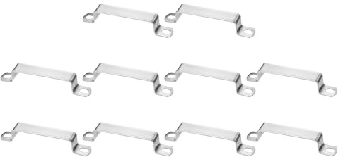 QUARKZMAN 10 Stück Quadratrohr-Schelle 80x20mm Quadratrohr-Schließe Silber | U-Förmige Rohrschelle, Strebenverbinder, 304 Edelstahl, Für Rohr Schlauch Kabel