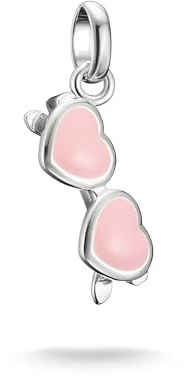 THOMAS SABO Charm-Anhänger Pink Sonnenbrille Connect Sterling Silber, Kaltemail