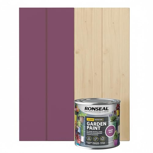 DUAYRA 2.5 L Garden Paint, Water Based Exterior Paint, UV Damage Mid Sheen Weather Resistant Paints For Pots, Bricks, Metal, Fast Drying Fence Paints, Resists Cracking (Purple Berry, 2.5 L)