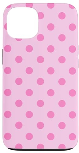 Custodia per iPhone 13 Rosa Grande Polka Dot Boho Vintage Estetica Girly