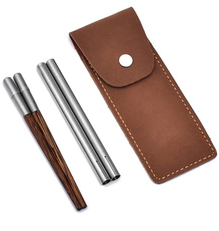 Palillos en estuche de almacenamiento, palillos plegables desmontables para viajes y regalos, prácticos utensilios al aire libre en estuche de almacenamiento