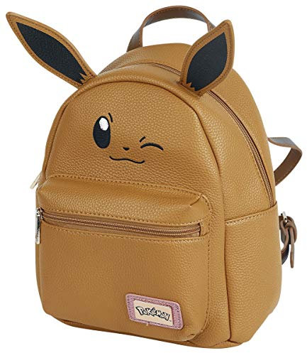 DIFUZED Sac à DOS Pokemon Evoli Premium Kinder-Rucksack, 41 cm, Braun (Marron)