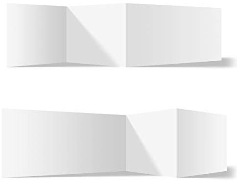 50 Blanko Klappkarte DIN Lang Zickzackfalz (geschlossen 210 x 99 mm, offen 420 x 99 mm) Set Papier wählbar
