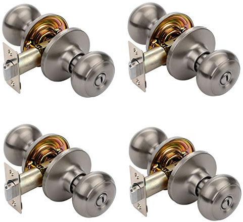 Dynasty Hardware SIE-30-US15 Sierra Privacy Door Knob Set, Satin Nickel (4 Pack)