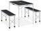 vidaXL Campingtisch Klappbar mit 2 Sitzbänken Gartenbank Bank Sitzgruppe Koffertisch Gartentisch Klapptisch Picknicktisch Aluminium Grau