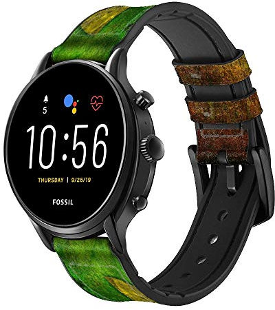 Innovedesire Radioactive Nuclear Hazard Symbol Cinturino in Pelle Smartwatch per Fossil Womens Gen 5E, Womens Gen 4, Hybrid Smartwatch HR Charter Taglia (18mm)