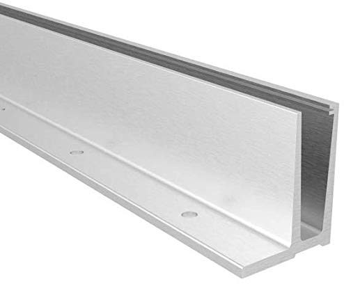Sellon24® Ringhiera in vetro per ringhiera in alluminio, montaggio a pavimento, misura L (profilo L 1250 mm)