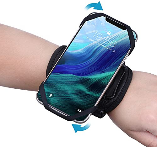 SenMore Brazalete Deportivo para iPhone 15 Pro MAX 14 Pro 13 12 11 Plus XS XR X, Galaxy S24/S23/S22/S10, Rotación de 360° y con Bolsillito Airpods Brazalete de antebrazo Movil