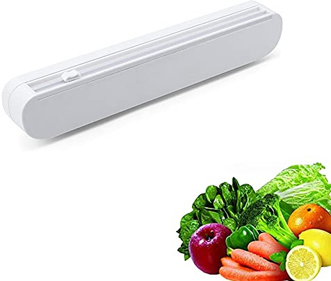 YGMXZL Folienschneider,Frischhaltefolie Abroller,Plastic Wrap Cutter mit Eine Rolle Plastikfolie,Perfect cutter Folienspender,zum Schneiden von Plastik Frischhaltefolie und Folie