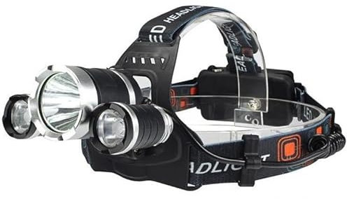 INF Linterna frontal impermeable con 3 LED recargable