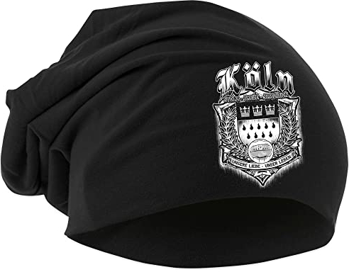 Uglyshirt87 Für Immer Köln Mütze | Strickmütze - Köln Beanie - Köln Hut - Logo - Hat - Stadt - City | Beanie Druck: Weiß