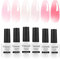 Vnicesli UV Nagellack Milchig Rosa Für UV Lampe, 6 Farben Transparent Gel Nagellack French für Naturnägel Shellac Nagellack Leuchtend für Nagelstudio DIY Home Party & Alltag Nail Art