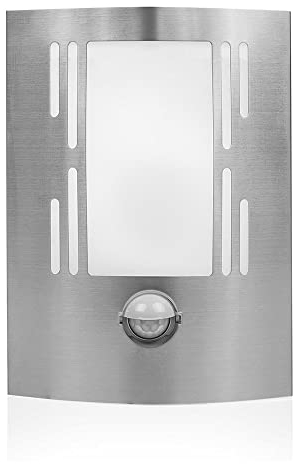 NCC-Licht LED Außenwandleuchte Edelstahl IP44 5,5W 350lm warmweiß 3000K mit Bewegungsmelder