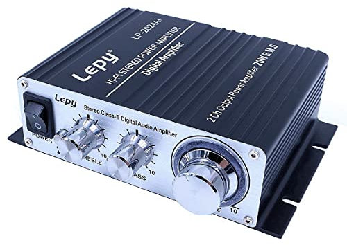 Fasizi LP-2024A+Amplificador de potencia estéreo HiFi Amplificador digital Audio de doble canal Clase T Tripath TA2024 con fuente de alimentación 3A - Negro
