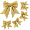 JSRHEEM 5 Stücke Weihnachtsbaum Schleifen, Gold Weihnachtsbaum Dekoration, Glitzer Schleifen Weihnachtsdeko, Weihnachtsbaumschmuck Schleifen für Weinachten, Geburtstag