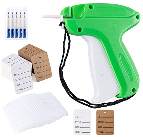 Etiqueteuse Pistolet, ilauke Etiquettes de Prix Pistolet avec 2000 Fils Paddle+200 Prix Étiquettes+5 Aiguilles de Rechange+Instructions, Etiqueteuse Vetement Textile Marquage Tag Gun pour Commerce