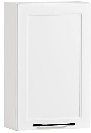 Lomadox Hängeschrank Wandschrank 40 cm 1 türig mit 2 Einlegeböden Badezimmer in weiß, B/H/T ca. 40/64/20 cm