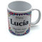 PLUS HOME Taza personalizada con nombre. Regalos personalizados con nombre y texto. Tazas con frases originales.LUCÍA