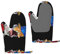 Ofenhandschuhe Set mit 2 bunten Fisch-Druck-Silikon-Ofenhandschuhen, hitzebeständig bis 250 °C, Küchenhandschuhe, Topflappen zum Kochen