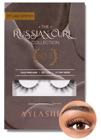 AYLASHES - DIY Wimpernextensions Maxi Box NO. 3 | 5 Paar Wimpern | bis zu 7 Tage Halt | Wimpern DIY Set für zu Hause | künstliche Wimpern | Klebewimpern | lash extension set