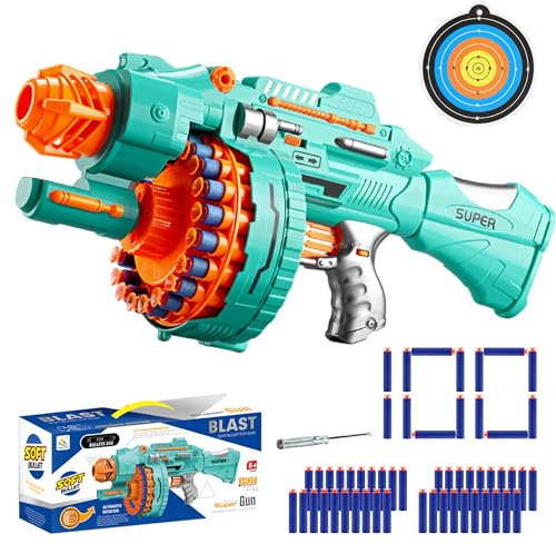 Toy Foam Blasters Kids Toys - Automatic Electric Toy Gun with 100 Foam Bullets, 20-Dart Rotating Drum, Girls & Boys Toys Age 8+, Birthdays for Kids