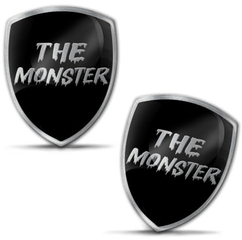 Biomar Labs 2 x Aufkleber 3D Gel Silikon Autoaufkleber Badge Moto Fahrrad Motorrad Biker Helm Stickers Auto Fenster Telefon Laptop PC Tablet Tür Emblem (Monster Edition KS 67)