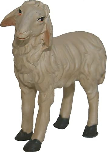 FADEDA Schaf Links schauend/Höhe:5 cm/handbemalt/detailgetreue Krippen Figuren - Weihnachten Tisch Dekoration Krippe Zubehör