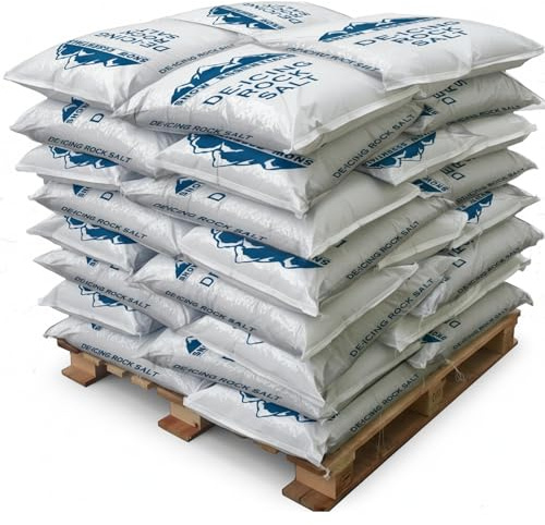 White Rock Salt Full Pallet, De-Icing Grit Salt for Driveways Paths Roads | For driveways, paths and roads, winter snow and ice melting, outdoor de-icing salt