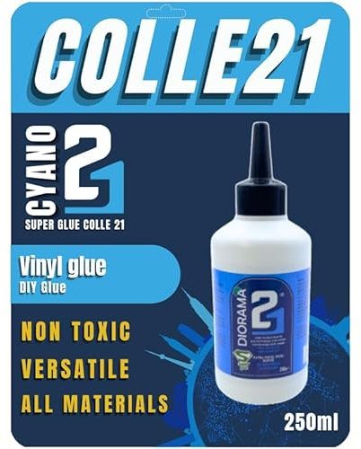 Colla Bianca Vinilica Super Glue Colle21 – 250 ml di Precisione per i Tuoi Progetti Creativi