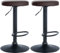 CLP 2er Set Barhocker Ponte Kunstleder I Drehbarer Thekenhocker I Höhenverstellbarer Hocker I Küchenhocker mit Metallgestell, Farbe:braun, Material Gestell:Metall matt schwarz
