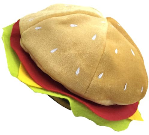 ABOOFAN Hamburger Hut Lustiger Partyhut Plüschmütze Plüsch Alberner -partyhut Witziges Kostümzubehör Partykleid Hut Burger-hut-kostüm Draussen Flaschenverschluss Stoff Reisen