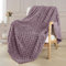 Exclusivo Mezcla Kuscheldecke Fleece Decke, Flauschige Sofadecke 130 x 170 cm, Jacquard-Überwurfdecke Wohndecke Tagesdecke, Warm und Leicht für Ganzjahreszeit, Grau-Lila